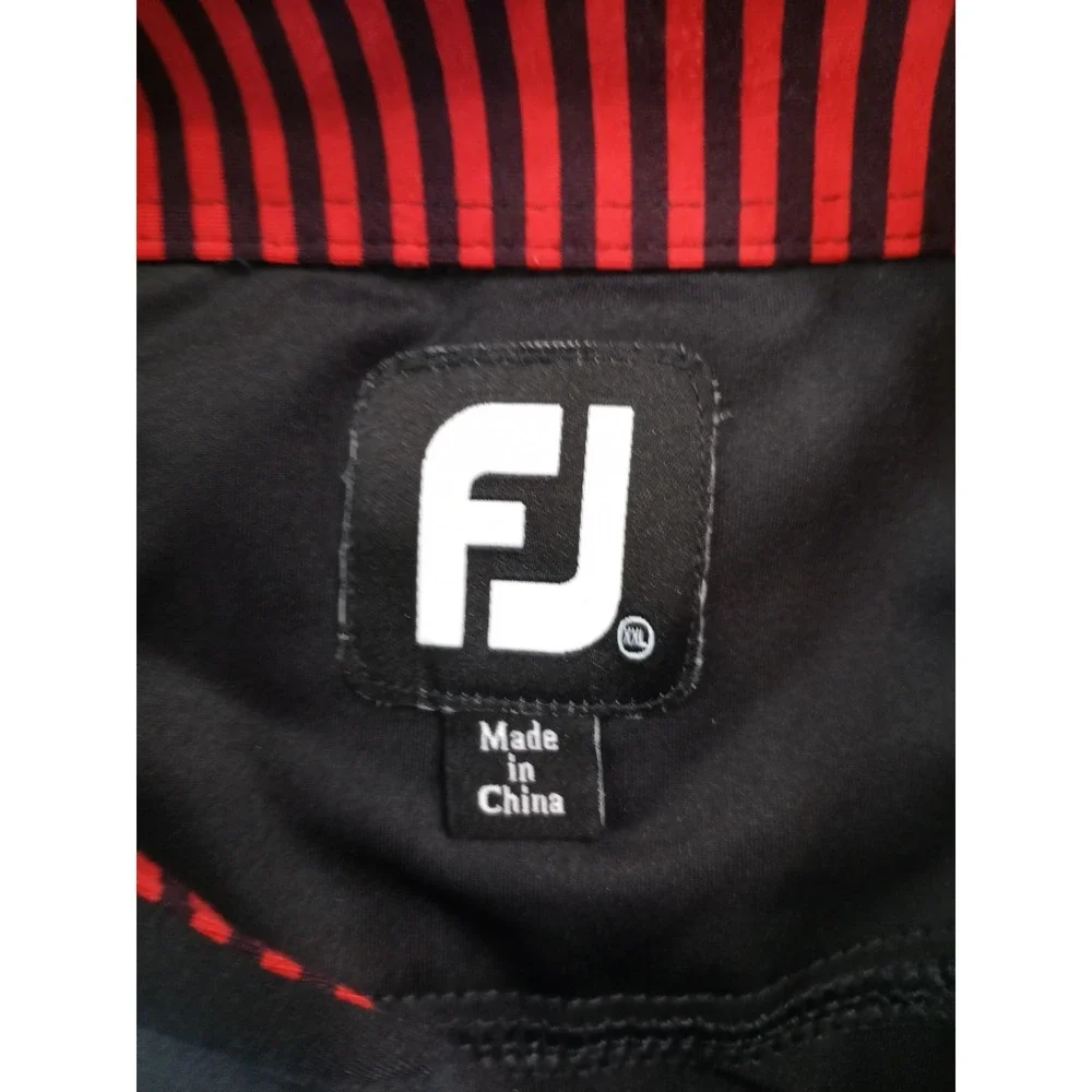 FootJoy Golf Polo Shirt Men's XL Black Athletic Performance Short Sleeve